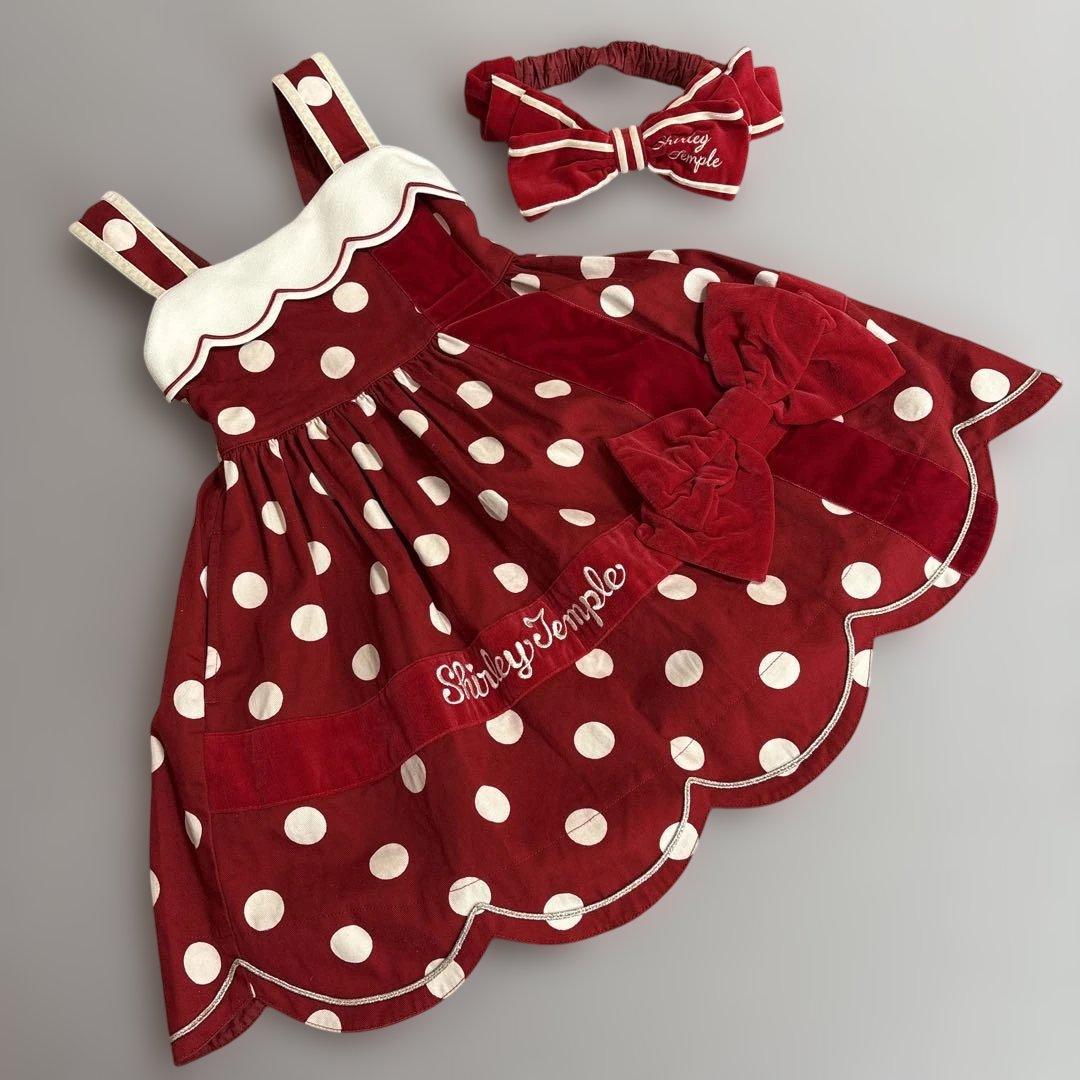 シャーリーテンプル　プレゼント　ラッピング　ワンピース　クリスマス 110cm