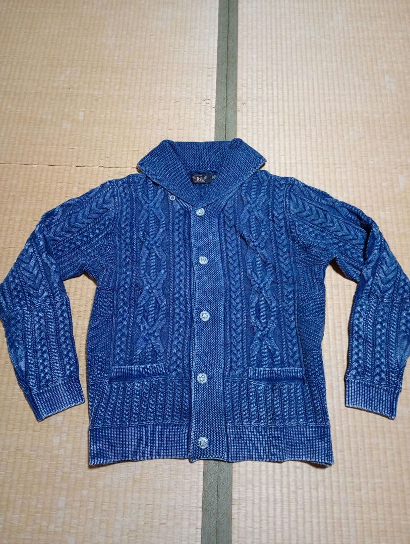 希少　名作　RRL インディゴ ショールカラー ボルチモア　アラン　メタル