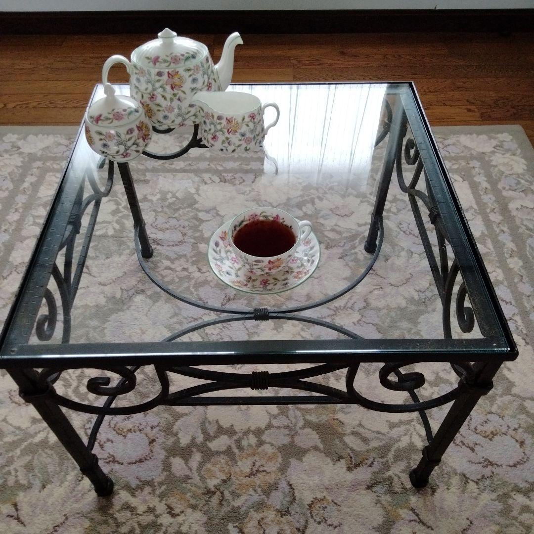 【貴重】ローラアシュレイ LAURA ASHLEYアイアン ガラス テーブル