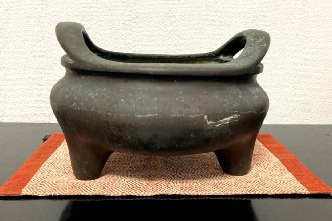 大明宣徳五年監督 工部官臣呉邦佐造 青銅三脚香炉火鉢 清朝中期