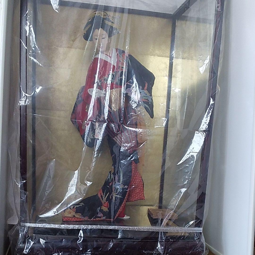 値引き中、日本人形 寿㐂代 かおり ガラスケース入り芸者芸子 雛人形五月人形