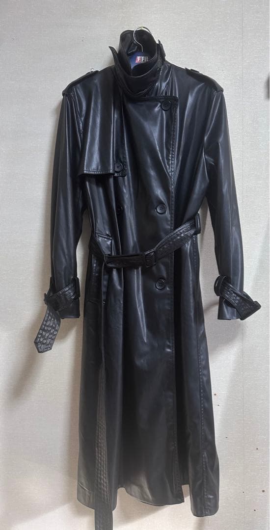 ジャケット・アウター zara fake leather long coat trench coat