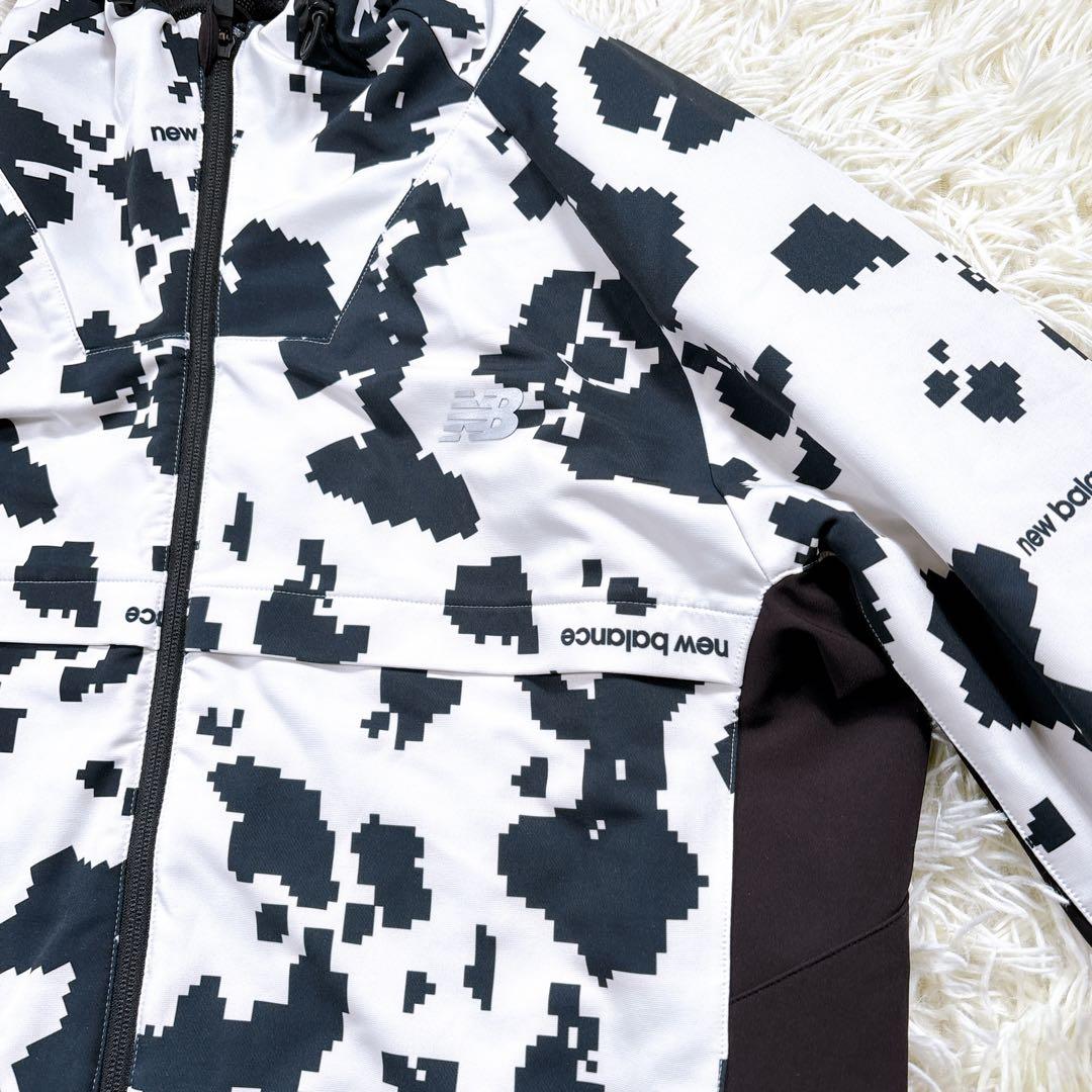 【メンズ5⭐️美品】ニューバランスゴルフ　FZフーディ　ナイロンジャケット　総柄