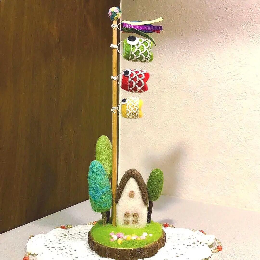 ミナペルホネン「mermaid」リボンと「skyful」を使った鯉のぼり