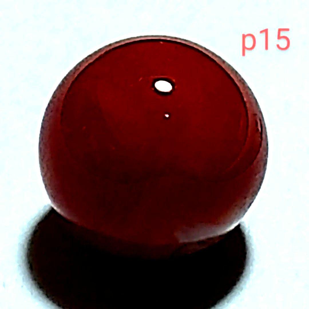いいね感謝 p15濃赤 煌珊瑚 片穴球11.6mm 10.35ct 2.07 g