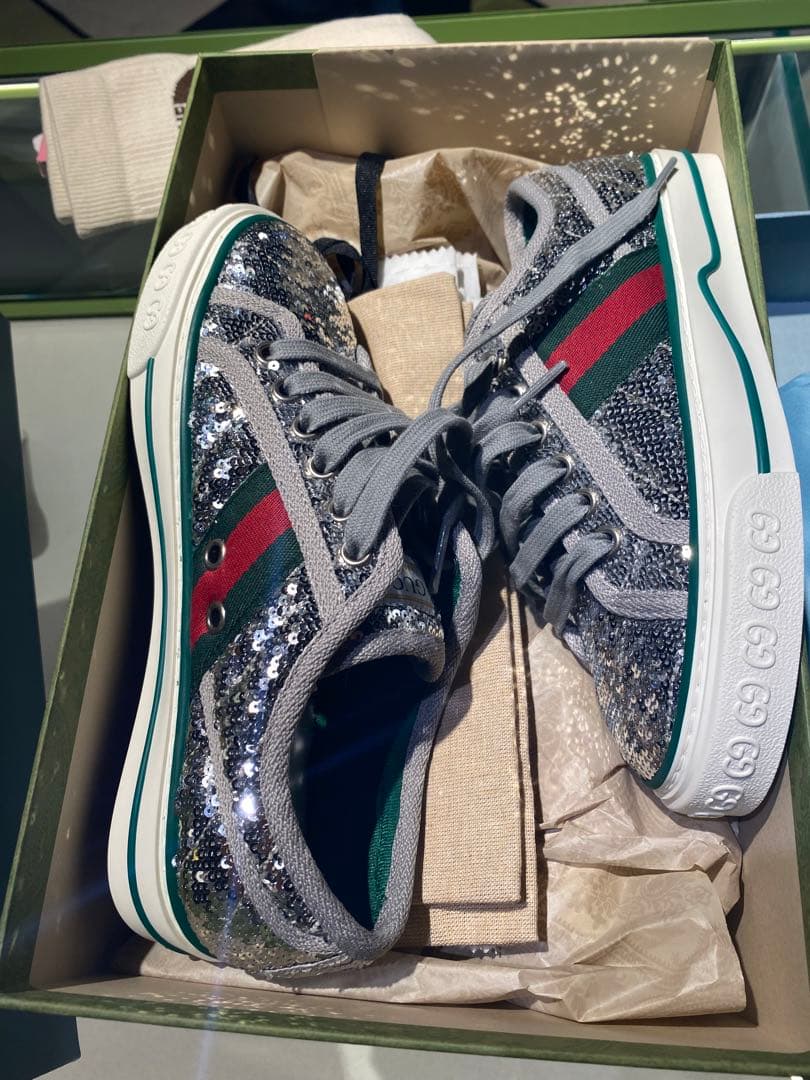 最終金額値下げ❗️❗️グッチ　レディーススニーカー　34.5センチ