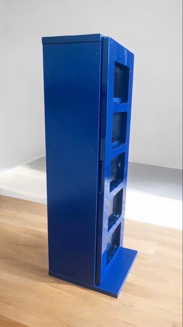 希少★青色廃盤商品　山善木製CDタワー　CDラック　FCDT-2680 DSG