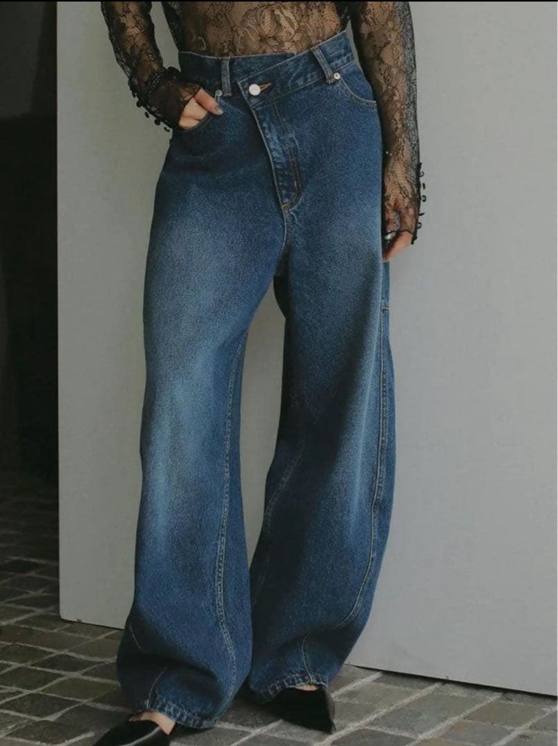 パンツ OVER WAIST SWITCHING DENIM 24inch