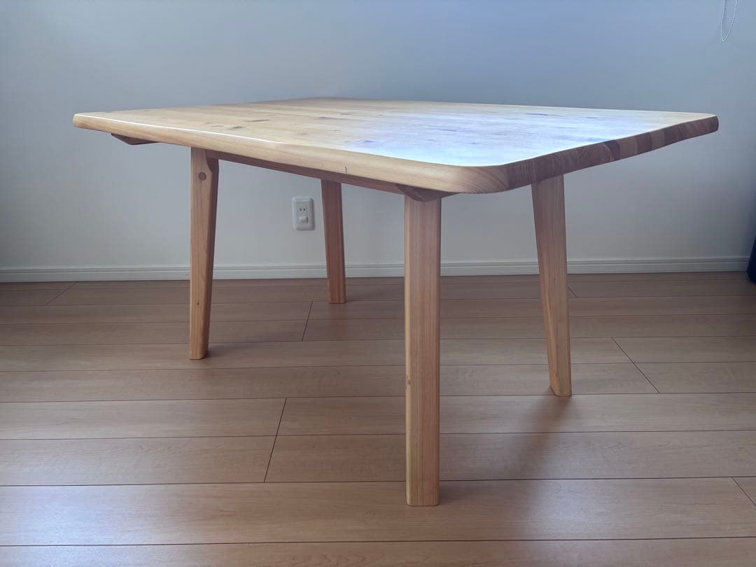 シギヤマ家具 優 ヒノキ天然無垢材北欧風ナチュラルダイニングテーブル