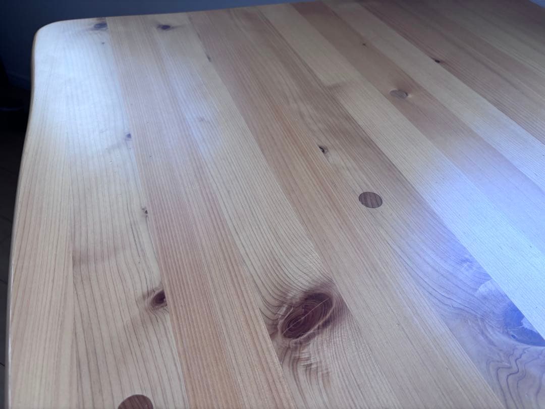 シギヤマ家具 優 ヒノキ天然無垢材北欧風ナチュラルダイニングテーブル