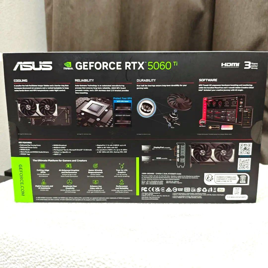 ASUS DUAL RTX 5060 Ti 16GB OC グラフィックボード