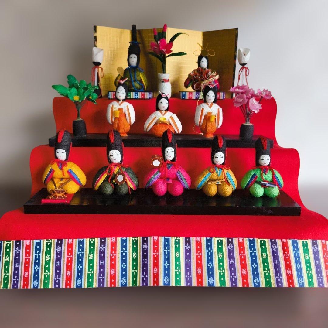 ※値下げしました！【繭雛・ランク梅】三段飾り（手作り）