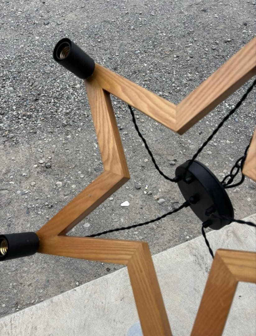 星型木製シーリングライト 5灯　メルクロス　照明