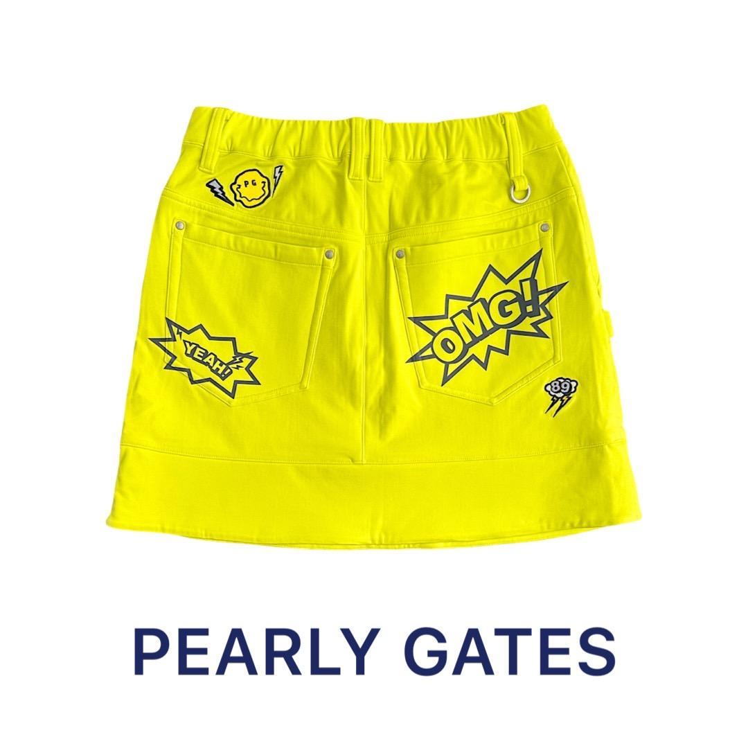 132 パーリーゲイツ ストレッチダンボールスカート イエロー サイズ0 S