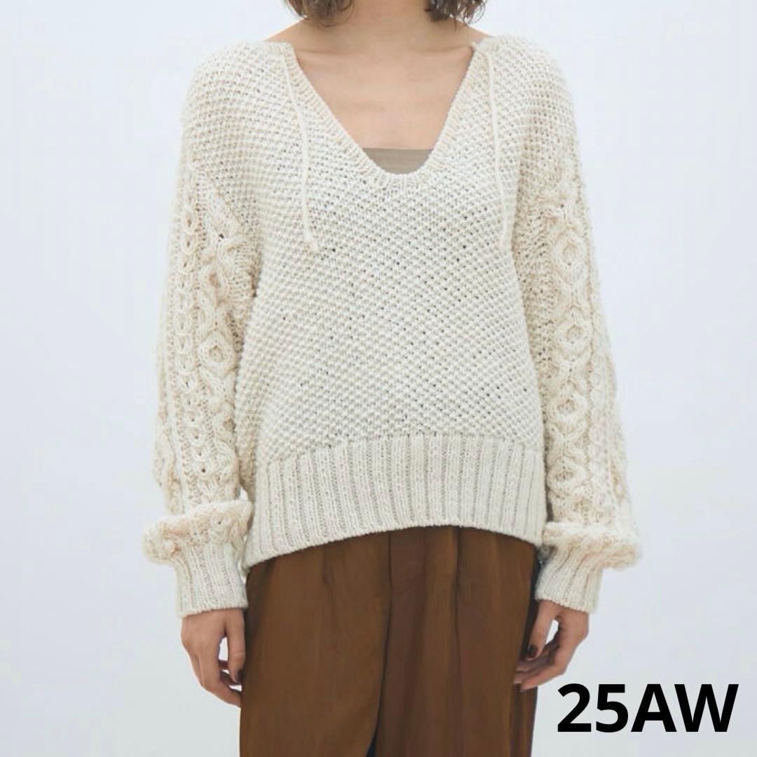 マカフィー 25AW 完売 ハンドニット キーネックプルオーバー 現行ロゴ