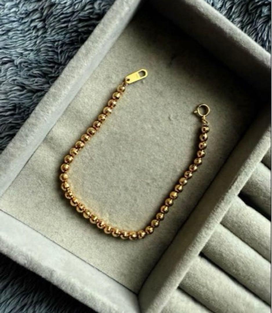 8g K18 ゴールドビーズブレスレット