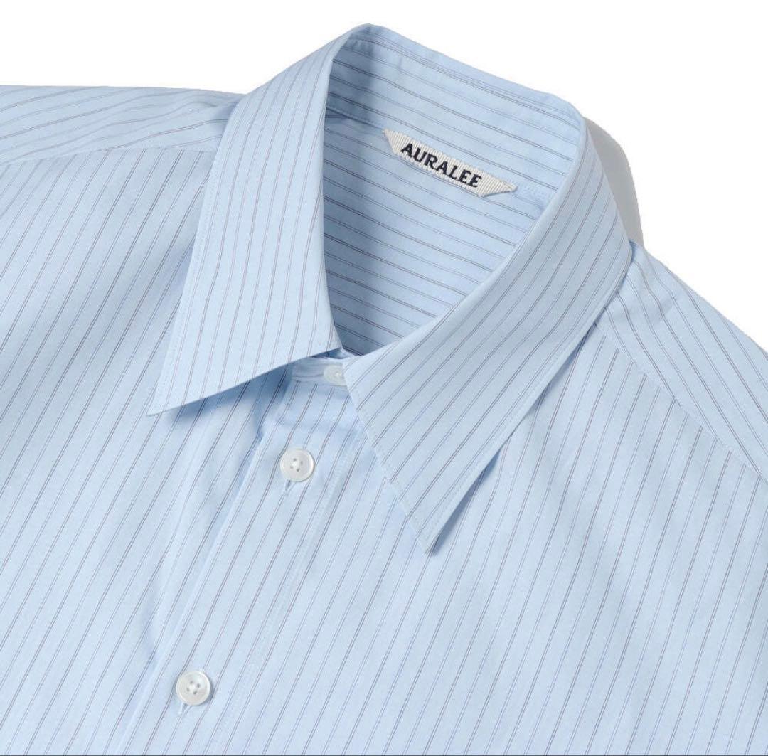 AURALEE STRIPE HALF SLEEVED SHIRT オーラリー