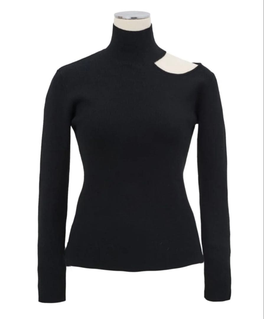 シーニュCygne ワンショルダーオープンニット elle ブラック