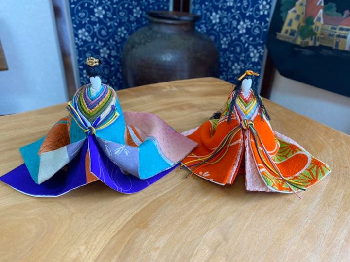 正絹時代布の手作りひな人形