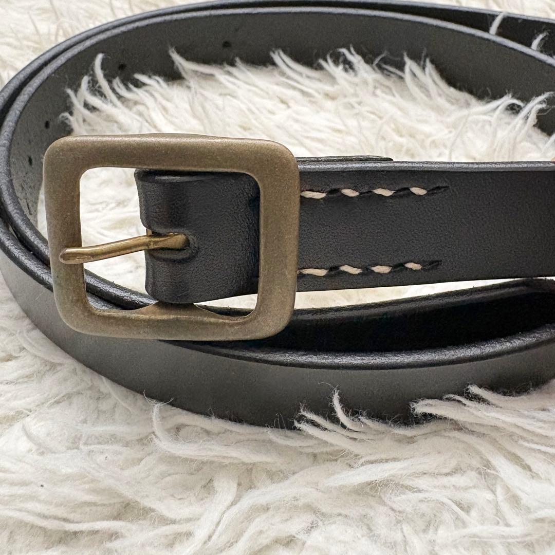極美品　テンダーロイン　ナローT-BELT 真鍮バックル　ブラック　38