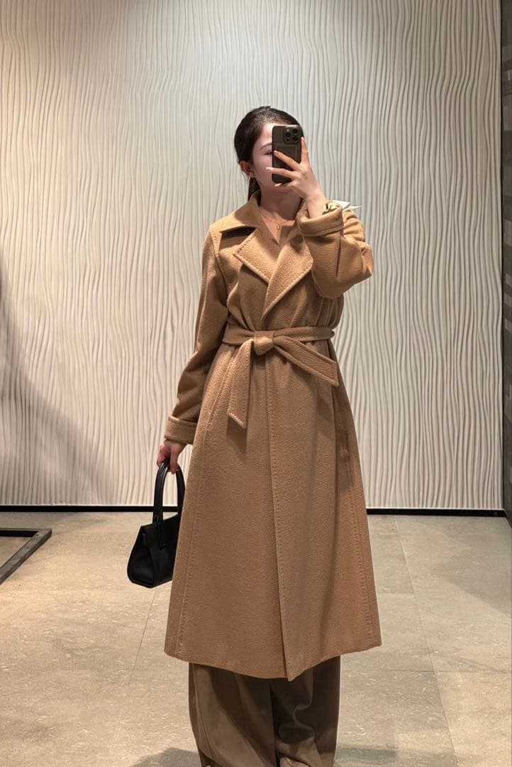 極美品MaxMaraマニュエラ ロングコート白タグキャメルカシミヤ100 XS