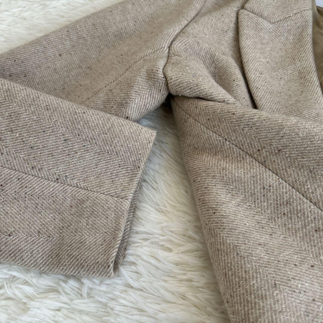 ✨美品✨フレームワーク シングルジャケットコート シルク混 ヘリンボーン