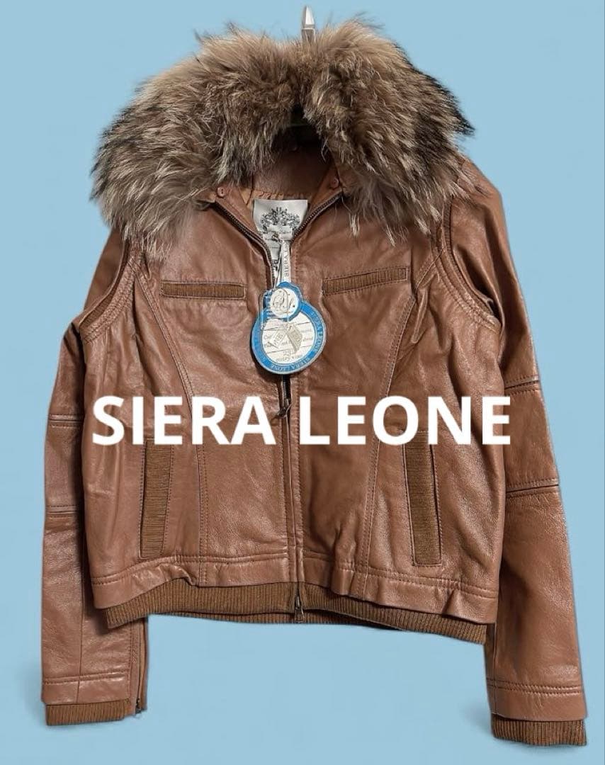 ブラウン　リアルレザー　ジャケット リアルファー　新品タグ付き　本革