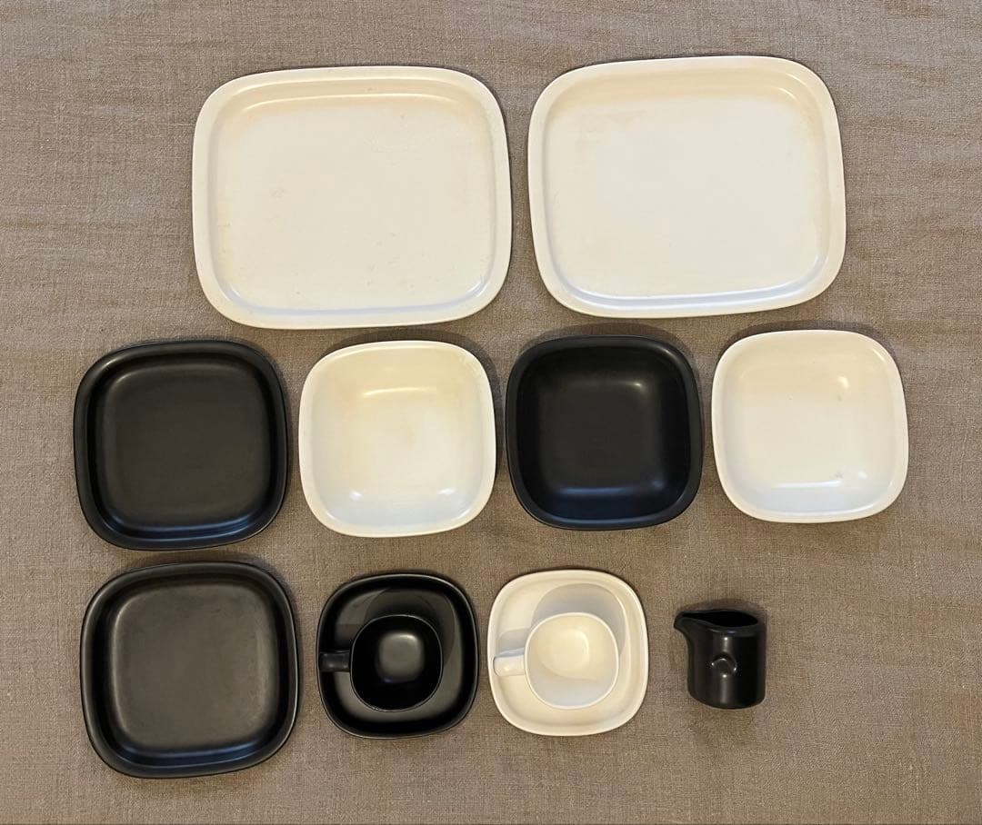 【 柳宗理 】 復刻前の白黒食器シリーズ10点セット ＋［追加］シュガーポット