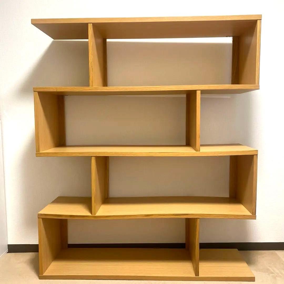 木製　オープンシェルフ　ラック　アシンメトリー　大型家具