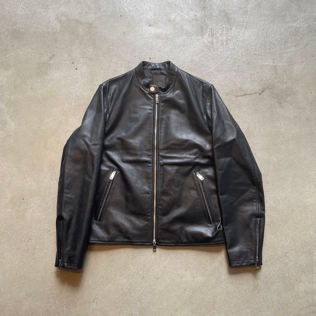 21AW theory シングルライダースジャケット S ブラック