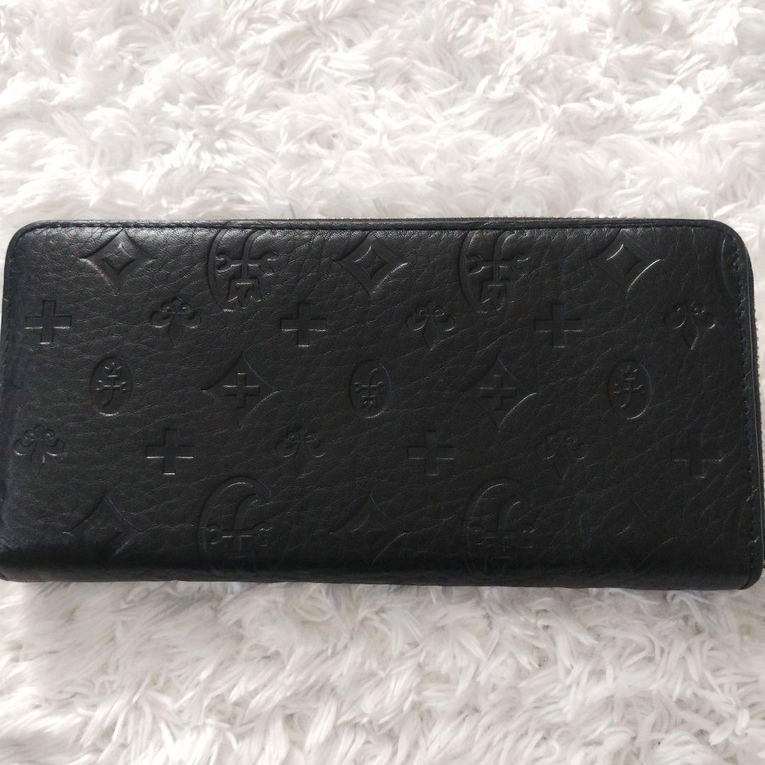 美品　カステルバジャック　マルセル　長財布　ラウンドジップ　総柄　モノグラム　黒