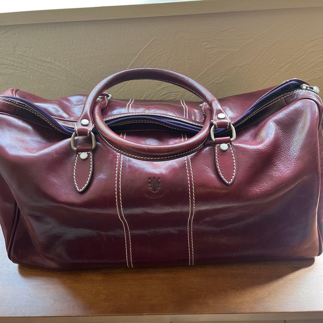 イタリアンレザー ボストンバッグ