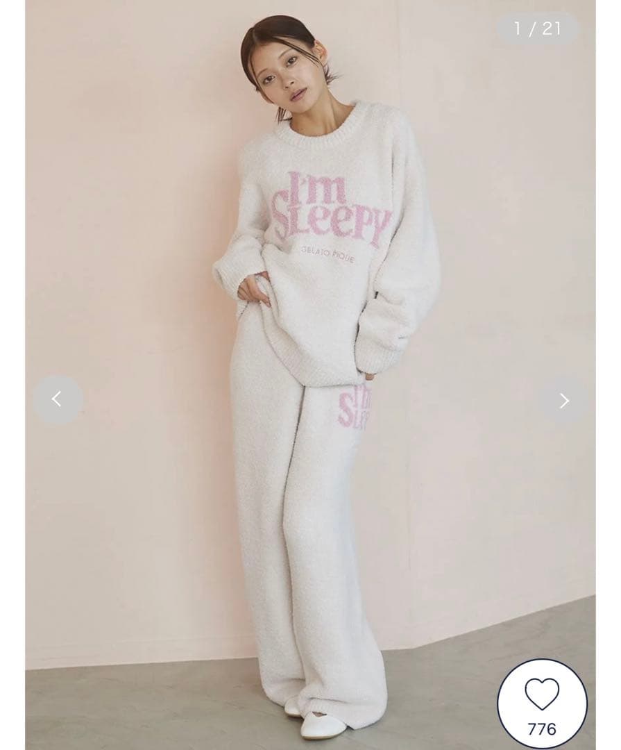 gelato piqueパウダースリーピーロゴジャガードプルオーバーセット