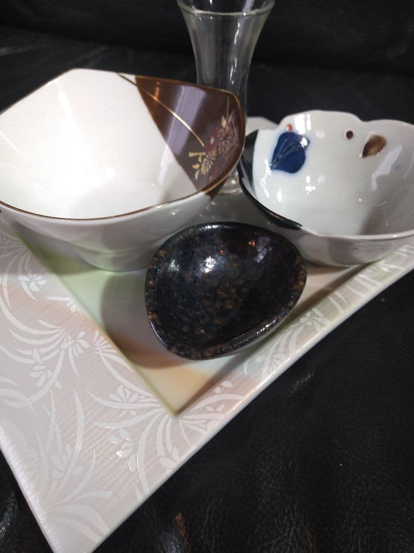 ♥ホームパーティー用♥美濃焼 ・名作良峰作高級浮き上り銀彩皿⬛５種豪華1セット