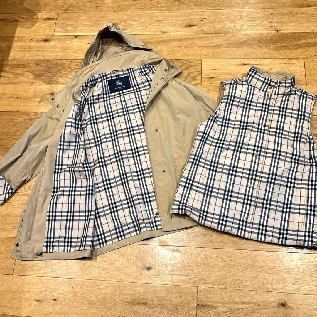 【バーバリーロンドン】かわいいノバチェック マウンテンパーカー×ダウンベスト✳︎9