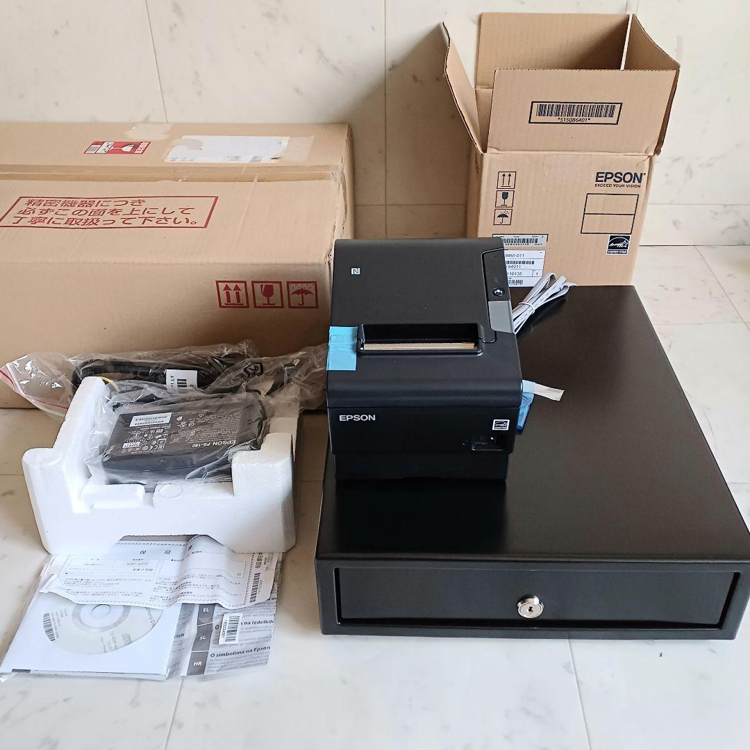 【未使用】Epson TM-T88VI プリンターとキャッシュドロワーセット