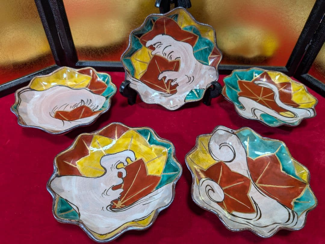 青交趾　黄交趾　乾山写　瑞靖　　 中皿　向付　懐石料理　京焼　清水焼