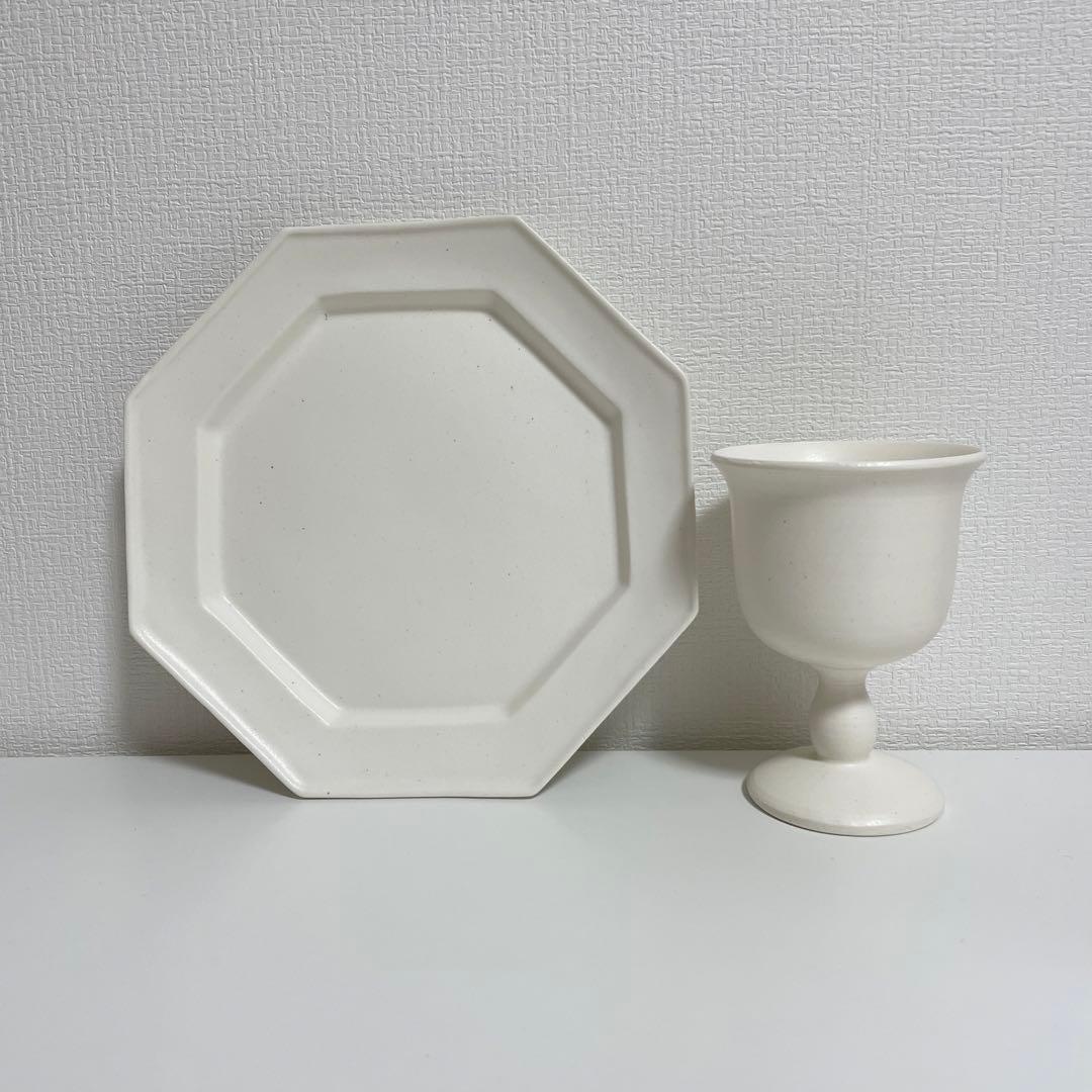 暮縞 八角皿 ゴブレット
