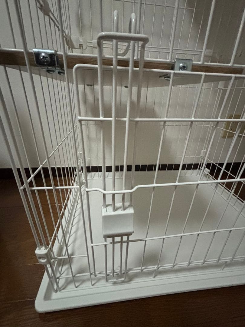 【美品】コンパクトキャットケージ2段／アイリス／ホワイト／2棚付き