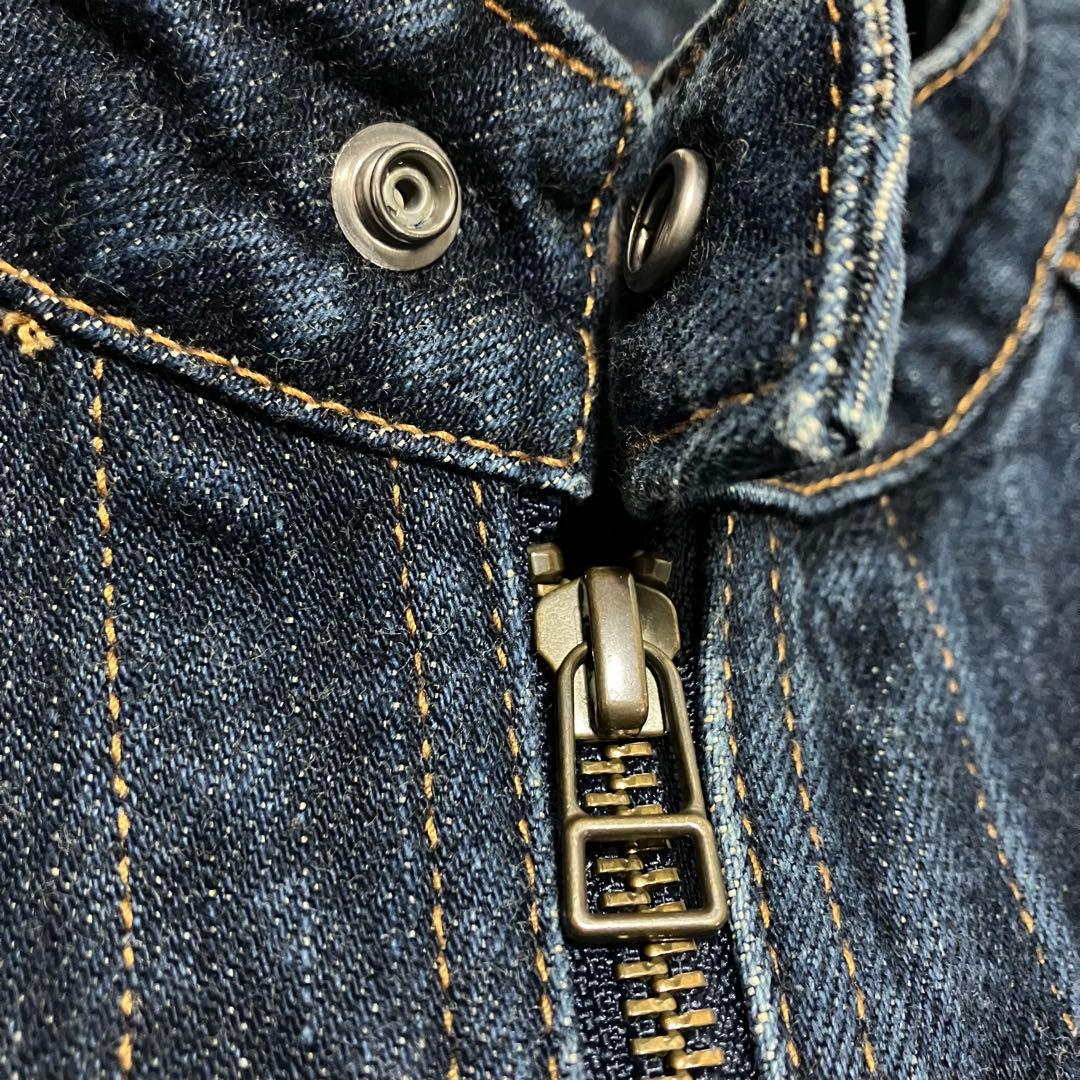 児島ジーンズ デニムジャケット シングルライダースジャケット XLサイズ