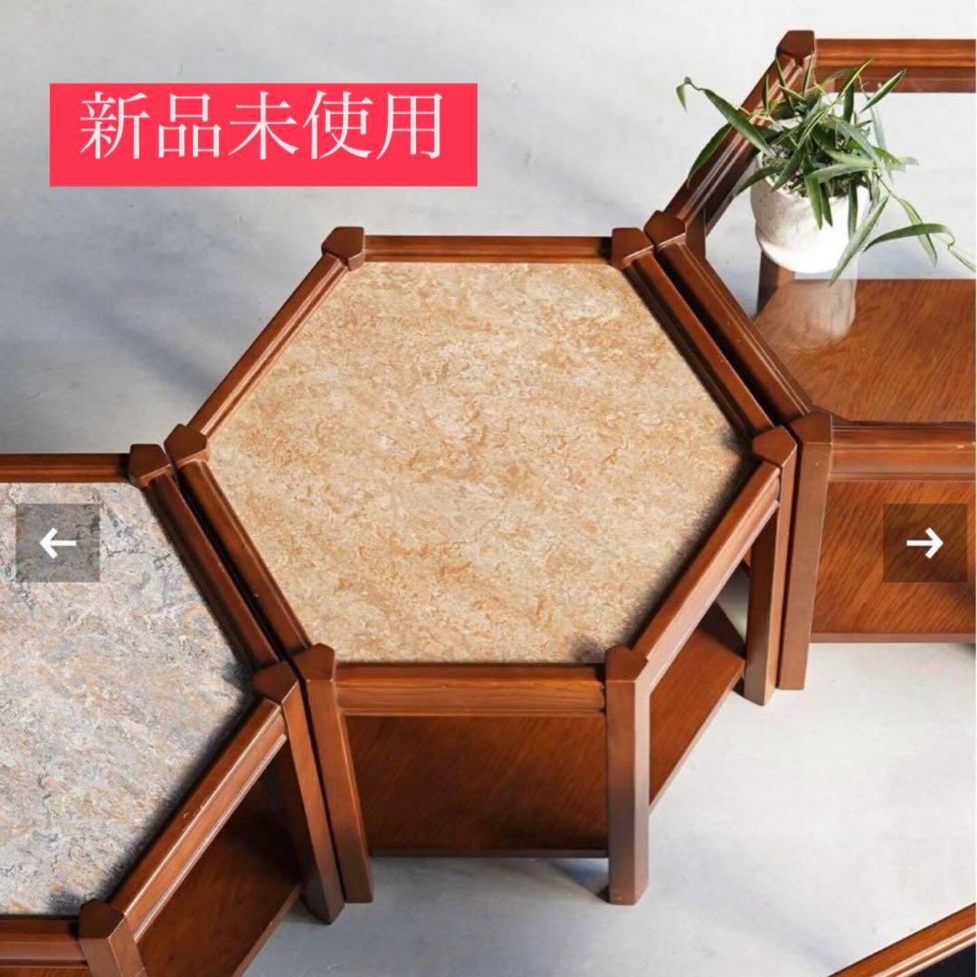 新品未使用品　アクメファニチャー ブルックス ヘキサゴン テーブル ベージュ