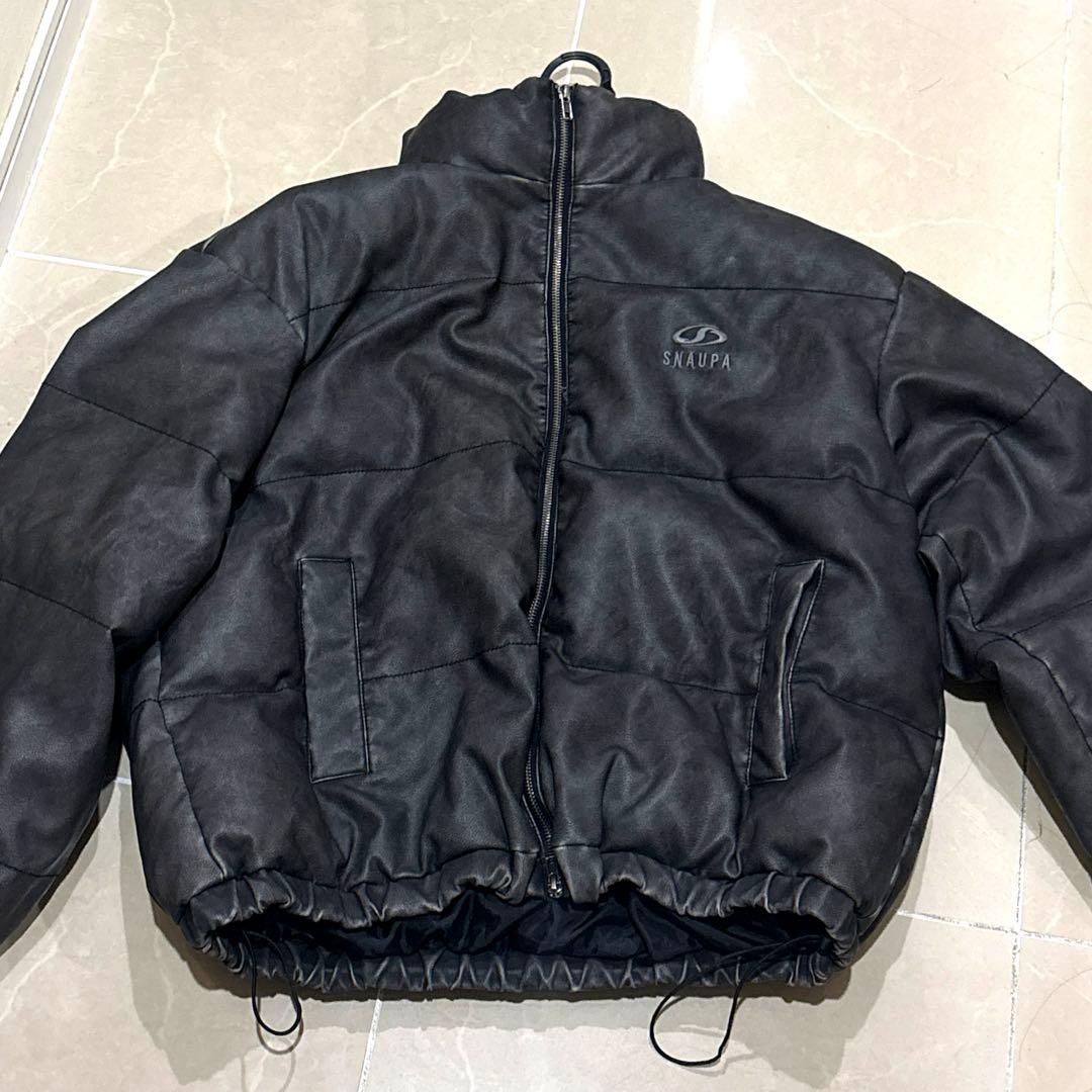 Snap club ブラック ダウンジャケットM ヴィンテージ風　ダブルジップ