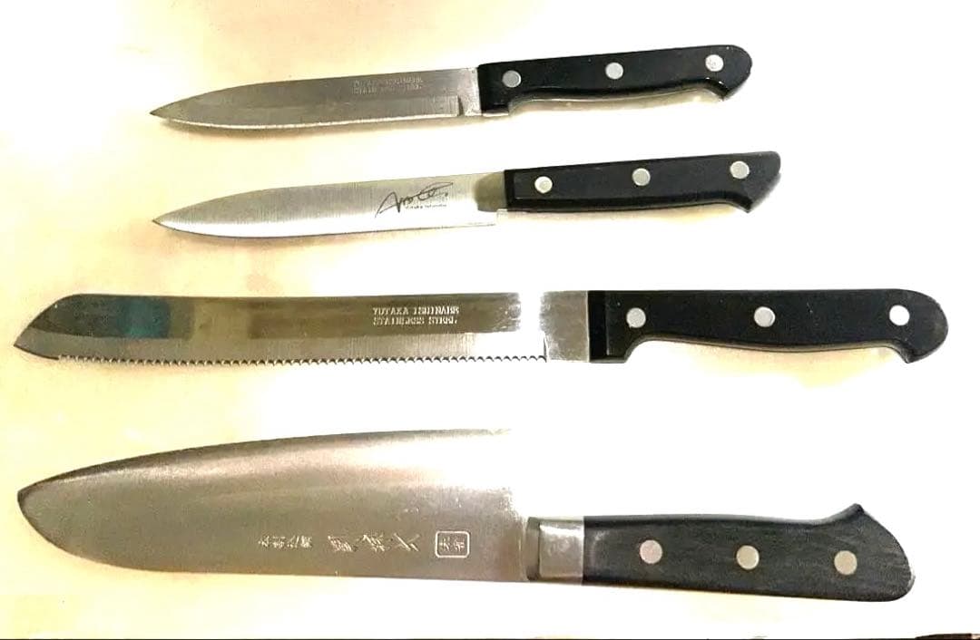 本割込鋼 関孫六 朱雀 三徳包丁&石鍋裕ペティナイフ2本&パン切包丁他6本セット