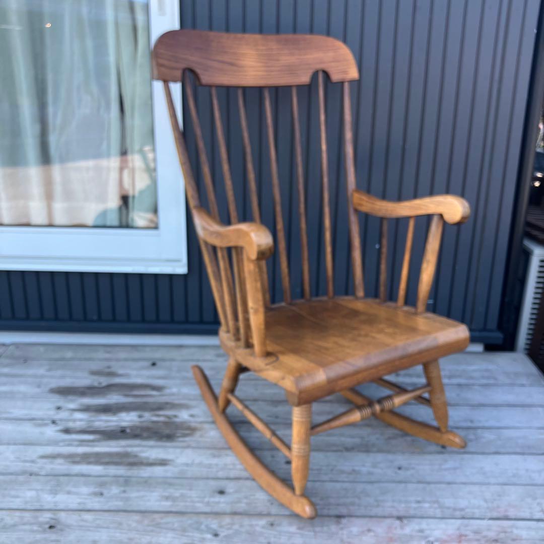 昭和レトロ 飛騨産業 キツツキ ロッキングチェア 木製 アームチェア 古道具