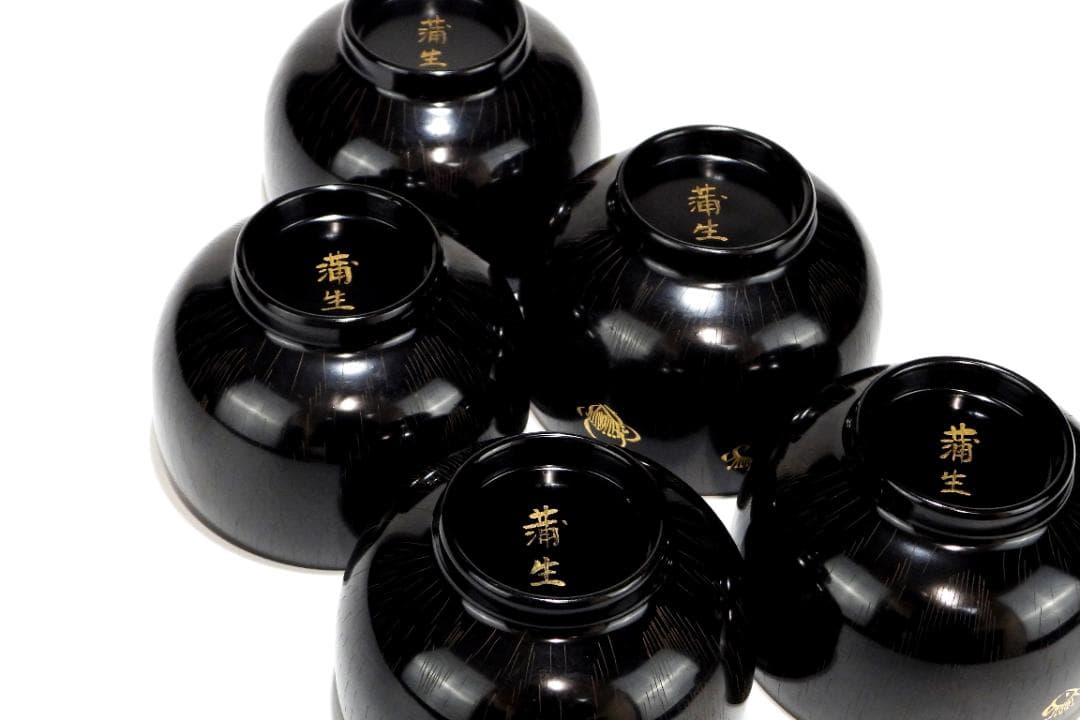 輪島塗　木製 ご湯呑　お煮物椀(蓋付き) 5客