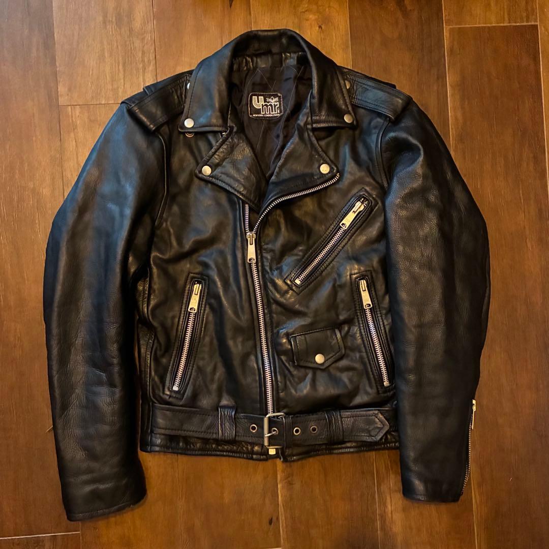 80s vintage umr レザーダブルライダースジャケット 古着