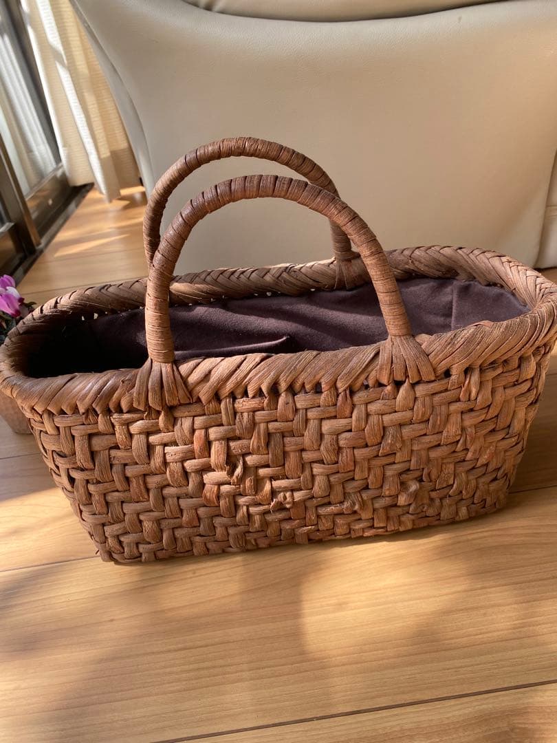天然素材 かごバッグ ブラウン