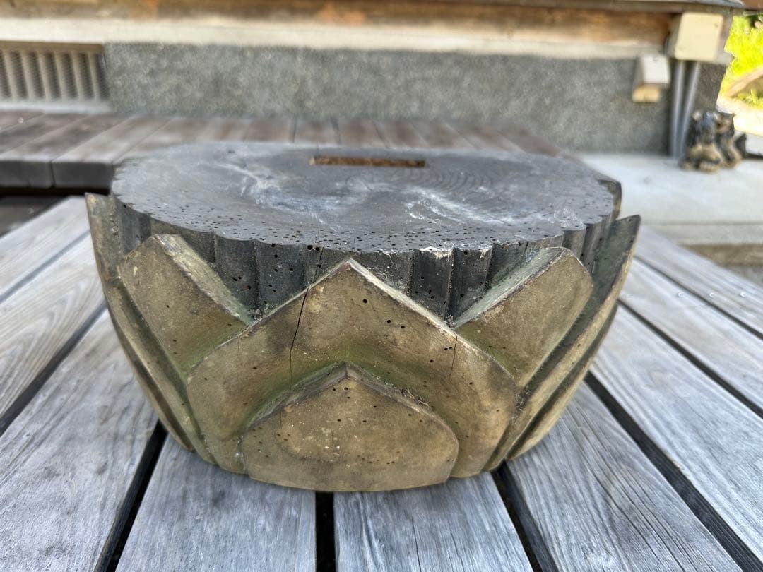 天然木彫刻　蓮台　お寺　神社