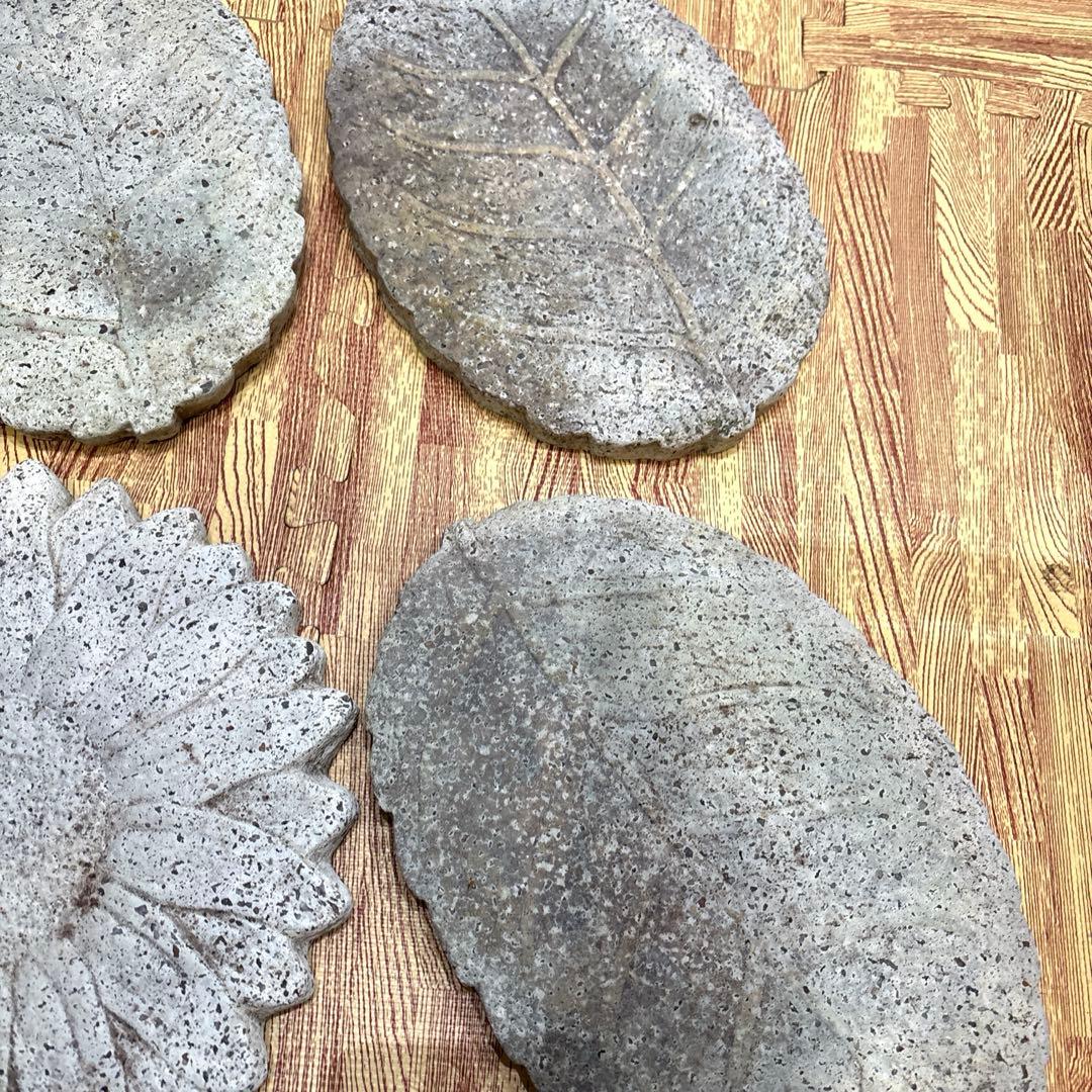 庭石　飛び石　花と葉っぱ　8個まとめ売り　ステップストーン