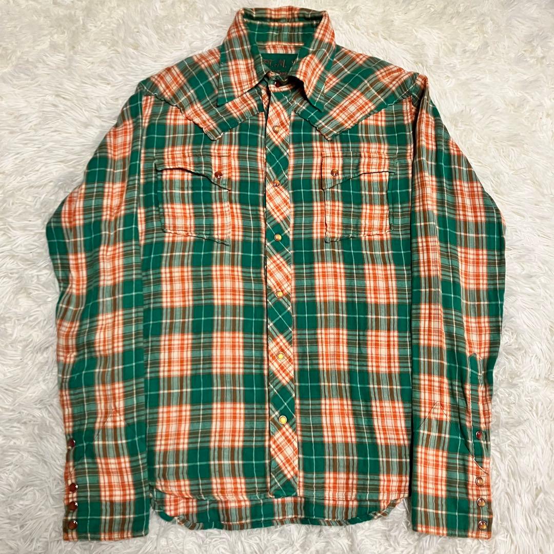 《状態良初期当時物人気早い者勝ち》ティーエムティーtmtチェックウエスタンシャツ